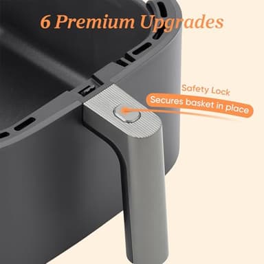 Cosori 9-in-1 TurboBlaze Air Fryer 6 Qt, Premium Ceramic Coating, 90°–450°F, Precise Heating for Even Results, Air Fry, Roast, Bake, Broil, Dry, Frozen, Proof, Reheat, Keep Warm, 120V - Image 8