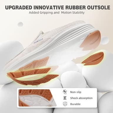 Women's Orthopedic Loafers Slip On Walking Shoes: Slippers with Arch Support for Womens, Comfortable Work Shoes for Ankle Pain, Tendonitis Casual Mules for Hanging Out, Camp Beige Size 8.5 - Image 8