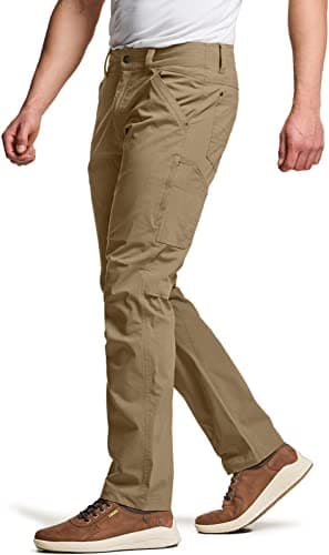 CQR Men's Vent Stretch Pants, Quick Dry Lightweight Casual Cargo Pants, Water Resistant Straight-Fit Utility Work Pants, Sedona Cougar, 32W x 32L - Image 1