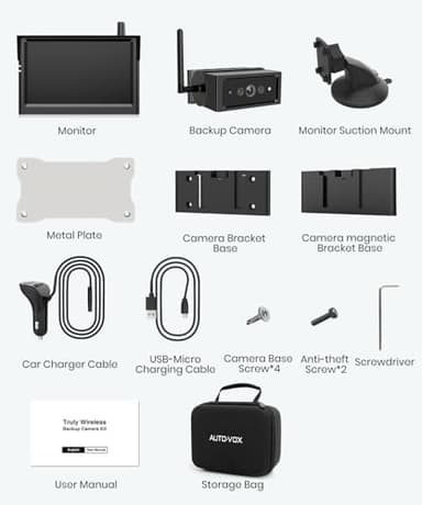 AUTO VOX Wireless Backup Camera Magnetic: 5" Portable No Wiring 1 Min Install Trailer Hitch Camera, 2-Channel HD 1080P Car Monitor & IR Night Vision Back Up Camera Systems for Truck, RV, Camper - Image 7