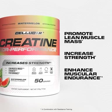 Cellucor Creatine Powder, Watermelon Flavor - Increases Strength, Lean Muscle Mass & Endurance, Micronized Creatine for Fast Absorption, 5g Creatine per Serving, 50 Servings - Image 2