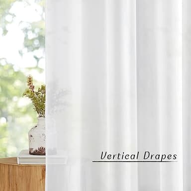NICETOWN White Sheer Curtains & Drapes 96 inches Long for Living Room - Grommet Top Solid Lightweight & Airy Gauzy Window Treatments with Light Filtering for Bedroom, 2 Panels, W54 x L96 - Image 4