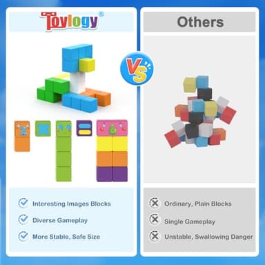 Magnetic Blocks World Building Blocks Edition, STEM Educational Montessori Sensory Learning Toddlers Toys for 3 4 5 Year Old Boys Girls, Number Games 1-10, Birthday Gifts for 3-5 4-8 Year Old Kids - Image 6
