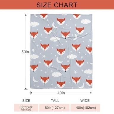 Xikowoxs Fox Blanket for Girls Boys - Cute Pattern Throw for Kids, Warm Themed Bedding, Gifts for Fox Lovers, Soft Plush Flannel Fleece for Couch Baby 50"x40" - Image 4
