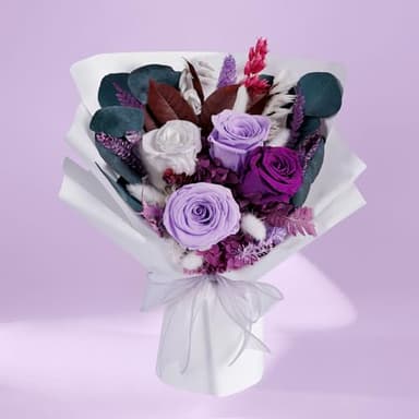 Flowers Gifts for Mom, Flower for Delivery, Preserved Roses Bouquets, Purple Roses, Birthday Gifts for Women, Mothers Day Flowers for Wife - Image 2