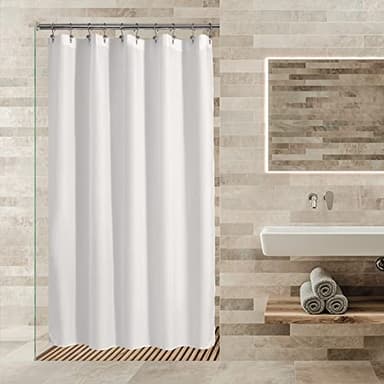 ALYVIA SPRING Stall Fabric Shower Curtain Liner Waterproof - 60" x 72", Soft & Lightweight Stall Size Shower Curtain with Magnets, Machine Washable - 60x72, White - Image 6