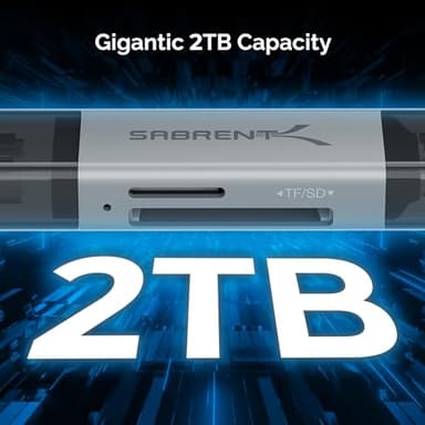 SABRENT SD Card Reader, High-Speed USB C to Micro SD Card Adapter, USB 3.0 OTG Dual Slots Memory Card Reader & 3.0 OTG – High Speed Micro SD Card Reader for SD, SDHC, SDXC, MMC, T-Flash (CR-BCA2) - Image 7