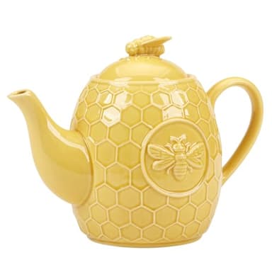 Certified International French Bees Embossed Honeycomb 40 oz. Teapot, 9.25" x 5.25" x 6.9" - Image 2