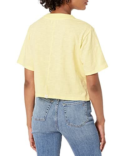 The Drop Women's Sydney Short-sleeve Cropped Crew Neck T-shirt, Pastel Yellow, L - Image 2
