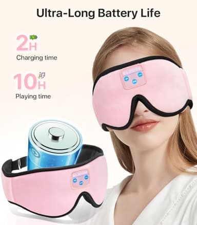 Sleep Headphones, Boodlab 3D Bluetooth Sleep Mask with Ultra Thin Speakers, Wireless Washable Sleeping Headphones for Side Sleepers Men Women Air Travel Cool Tech Gadgets Unique Gifts - Image 7