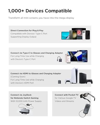 RayNeo Air 2s XR Glasses - AR Glasses, 201" 120Hz 5000 Nits FHD OLED Display, Video Display Glasses Compatible with iPhone 16,15/Android/Switch/PS5/SteamDeck, 2024 Model - Image 8