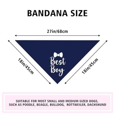 Best Boy Dog Bandanas Wedding Dog Bandana Pet Puppy Bandanas Boy Navy Dog Bandana Engagement Gift Funny Dog Bandana Wedding Photo Prop Pet Scarf Accessories for Pet Dog Lovers Gifts - Image 5