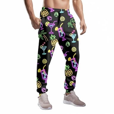VVGETE Neon 80s Pants Mens Sweatpants Neon Clothes for Men,80s Mens Joggers Track Pants,90s Outfit for Men - Image 2