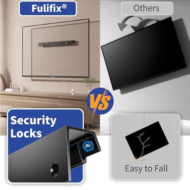 Fulifix 2 Pack Studless Drywall TV Mount for 22-55 Inch TVs, No Drill TV Wall Bracket up to 100 lbs Max VESA 400x400mm, No Stud TVs Wall Mount fits Most LED LCD Flat Curved Screen TVs & Monitors - Image 5