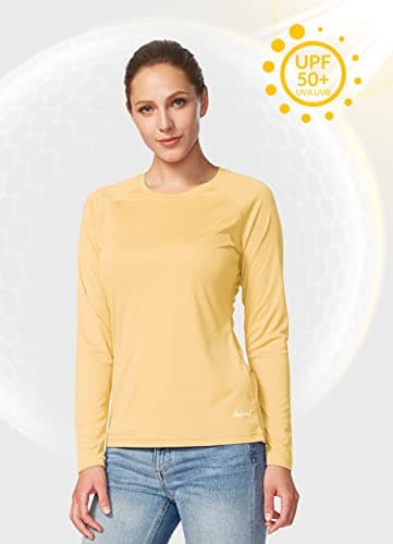 baleaf Women's Long Sleeve Shirts UPF 50+ Sun Protection SPF Quick Dry Lightweight T-Shirt Outdoor Hiking Runing Fishing Yellow Size S - Image 3
