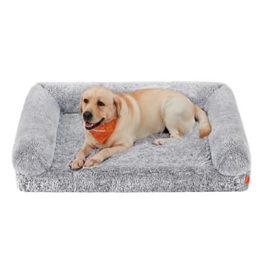 Feandrea Dog Bed, Orthopaedic Dog Sofa Bed for Medium and Large Dogs, Waterproof Ped Bed with Removable Washable Cover, 42 x 31.5 x 9 Inches, Gray Ombré UPGW233G01 - Image 1