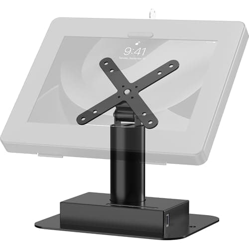 CTA Digital Hyperflex Kiosk Stand Heavy-Duty Universal VESA Compatible Desk Kiosk Mount with 4 USB 3.0 Data Transfer and Charge Hubs and Special Anti-Rust Coating - Black (ADD-QRUSBKB) - Image 1