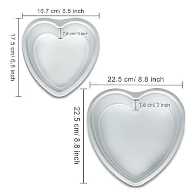 kefyixc Heart Shaped Cake Pans 6&8 Inch 3 Inch Deep Other Occasion Cakes - Image 2
