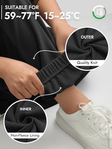 ATHMILE Fall Clothes Baggy Sweatpants for Women with Pockets-Lounge Womens Pajams Pants-Womens Cinch Bottoms Joggers for Yoga Workout 2025 Black - Image 5