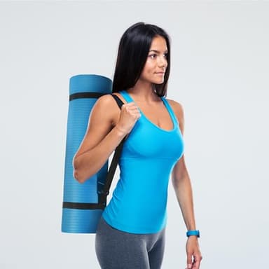 Fitvids All Purpose 1/2-Inch Extra Thick High Density Anti-Tear Exercise Yoga Mat with Carrying Strap, Blue - Image 6