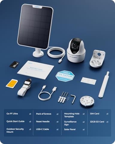 REOLINK 4K LTE Cellular Security Camera Wireless Outdoor, No WiFi, 3G/4G LTE, Solar Powered, SIM Card+32GB SD Card Included, Color Night Vision, Local/Cloud Storage, Go PT Ultra+SP, Updated Version - Image 8