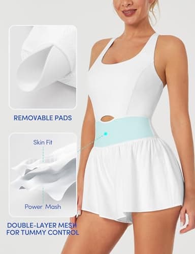 IUGA Athletic Romper Tummy Control Padded Workout Romper with Shorts Running Onesie Jumpsuits Summer Outfits Set Gym Clothes - Image 2