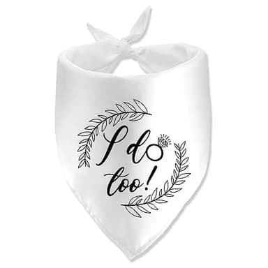 I Do Too Wedding Engagement Dog Bandana Pet Bandanas Accessories for Dog Lovers Pet Scarf Bridal Shower Gift - Image 1