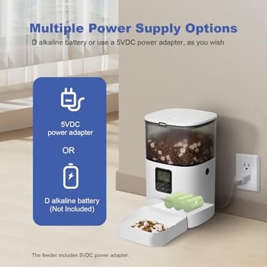 Automatic Cat Feeder, 4L Cat Food Dispenser with 10s Voice Recorder, Pet Feeder up to 8 Meals per Day, Timed Dog Feeder with Dry Food Sealed Ring (White, 4L-Basic) - Image 8