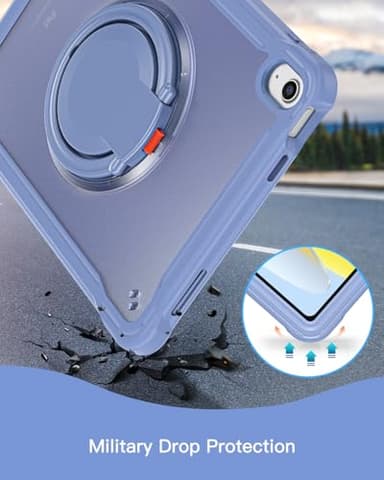 BRAECN for iPad (A16) 11th/10th Generation Case 11 inch 2025/10.9'' 2022 Handle Protective Cover 360 Rotating Ring Stand, Shockproof Dropproof Case for Kids Kickstand & Pencil Holder & Shoulder Strap - Image 4