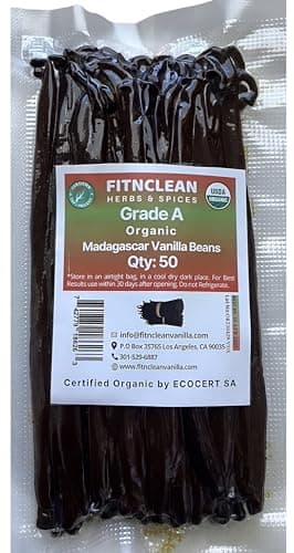 50 Organic Grade A Madagascar Vanilla Beans. Certified USDA Organic for Extract and All Things Vanilla by FITNCLEAN VANILLA. Bulk Fresh NON-GMO Pods. - Image 3