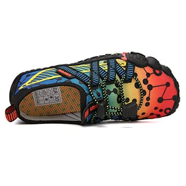 UBFEN Water Shoes for Kids Boys Girls Aqua Socks Barefoot Beach Sports Swim Pool Quick Dry Lightweight Toddler Little Big Kid C Blue Orange 2 Big Kid - Image 3