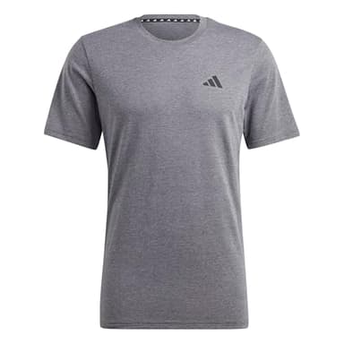 adidas Men's Essentials Feel Ready Training T-Shirt, Dark Grey Heather/White/Black, X-Large - Image 3