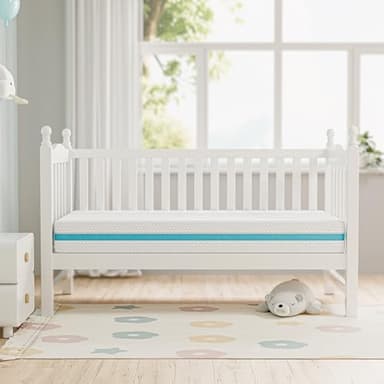 TeQsli Crib Mattress, Dual-Sided Memory Foam Toddler Mattress with Breathable Washable Cover, Standard Size Baby Mattresses for Crib: 52 x 27.6 x 6 Inch - Image 2