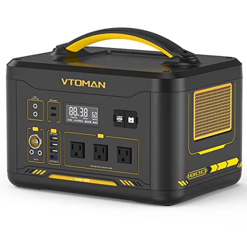 VTOMAN Jump 1800 Portable Power Station with Jump Start, 1548Wh LiFePO4 Solar Generator 1800W (Peak 3600W) AC Outlets, Regulated 12V DC, PD 100W Type-C for Home Backup RV/Van Travel Camping Road Trip - Image 1
