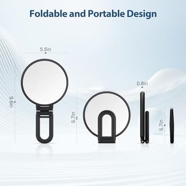 B Beauty Planet 30X Magnifying Mirror, Hand Mirror with Handle, Double Sided Hand Mirror with 30X/1X Magnification, Travel Essential Portable Foldable Makeup Mirror for Precision Makeup Black - Image 4