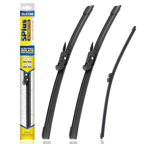 5 PLUS® Silicone Windshield Wipers Replacement for Ford Edge 2015 2016 2017 2018 2019 2020 2021 2022 2023 Wiper Blades(Set of 3),Automotive Replacement Windshield Wiper Blades For My Car-28"/28"/15" - Image 1