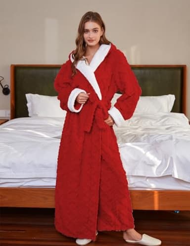 LKG Women's Robes (US, Alpha, Large, Regular, Regular, C-Red) - Image 4