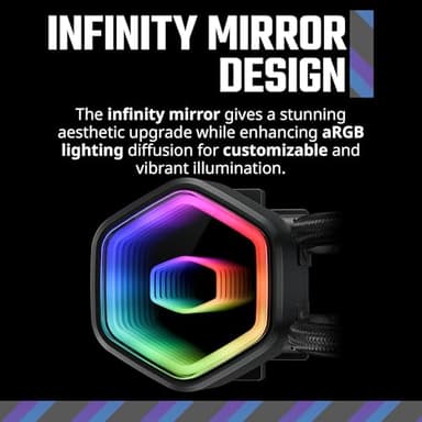 Cooler Master 240 Core II CPU Liquid Cooler, Dual Chamber Pump, Customizable aRGB Lighting, Maintenance-Free, Quiet Operation, Easy Install, AMD Ryzen 9 AM5|4, Intel Ultra i7 LGA 1851|1700 - Image 2