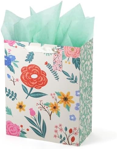 Sawnfay Gift Bag - 13'' Large Flower Gift Bag, For Easter, Birthdays, Bridal Showers, Weddings, Baby Showers, Mother's Day, 10" x 5" x 13" with Tissue Paper - Image 3