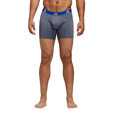 adidas Microfiber Boxer Briefs Underwear Pack for Men, Onix Grey/Black/Collegiate Royal Blue/Performance, Small - Image 7