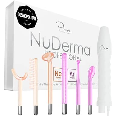 NuDerma Professional Skin Therapy Wand - Portable Skin Therapy Machine with 6 Neon & Argon Wands – Boost Your Skin – Clear Firm & Tighten - Image 1