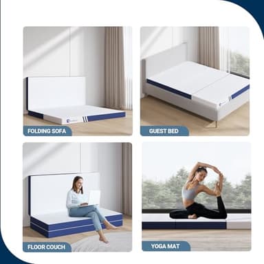 Avenco Foldable Mattress Twin, Folding Mattress 4 Inch Memory Foam, Trifold Mattress Portable with Removable Cover & Detachable for Guest Room/Caravan/Camping/Travel Mattress, Twin Size 75"x39"x4" - Image 7