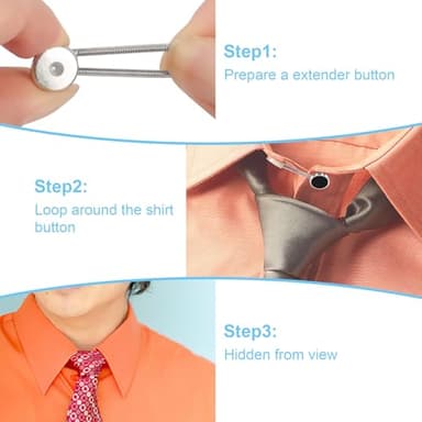 16 Pcs 4 Styles Collar Extenders for Mens Shirts, Elastic Neck Extenders/Button Extender for Dress Shirts, Tie, Suit Accessories Men for 1/2 Size Expansion of Men Dress Shirts - Image 4