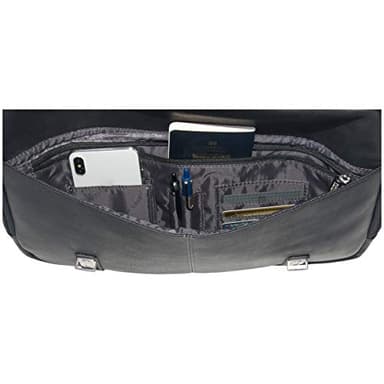 Kenneth Cole REACTION Show Business 16" Colombian Leather Business Laptop Portfolio Messenger Bag, Black - Image 7