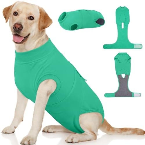 Kuoser Dog Surgery Suit Female Spay, Dog Recovery Suit Male Neuter, Puppy Clothes Onesie for Surgery Anti Licking Abdominal Wounds Pet Surgical Recovery Bodysuit Shirt, Substitute E-Collar & Cone - Image 1