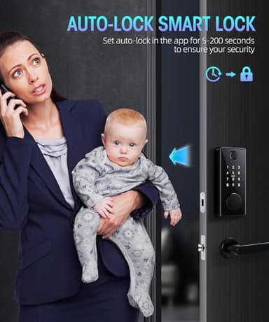Keyless Entry Deadbolt – Smart Door Lock with App Control, Touchscreen Keypad Easy Installation, for Home, Apartment, Office - Image 3