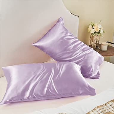 BEDELITE Satin Pillowcase for Hair and Skin, Super Soft and Cooling Similar to Silk Pillow Cases 2 Pack with Envelope Closure, Gift for Women Men(13"x18" Toddler Size, Lavender) - Image 8