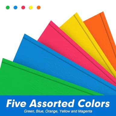 Two Pocket Folders, RAZCC 100 Pack Two Pocket with Prongs, 3 Prong Folders Fit Letter Size Paper, Pocket Paper File Folders for School Office Home Business, Assorted 5 Colors - Image 5