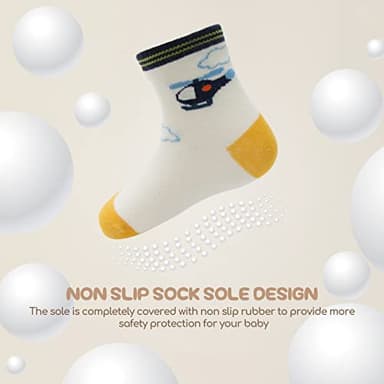 Aroveea Non Slip Grip Ankle Baby Socks 12 Pack for Toddler Boys and Girls Kids,Infant Cute Cotton Baby Socks - Image 4