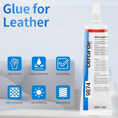 Cerca de Leather Glue,Adhesive Clear Color,Permanent, Strong, Waterproof,for Sofas, Car Seats, Purses, Leather Restoration and Bonding, 2 oz. - Image 5